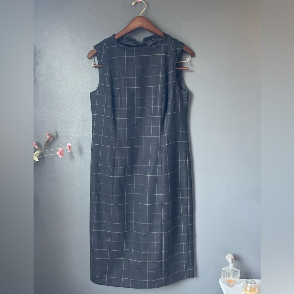 Pendleton Vintage Wool Windowpane Shift Dress Siz… - image 1